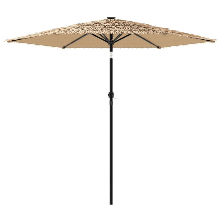 parasol med stålstang 223x223x213 cm brun