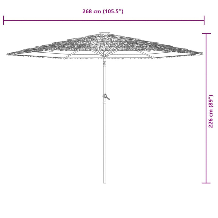 haveparasol med stålstang 268x268x226 cm hvid