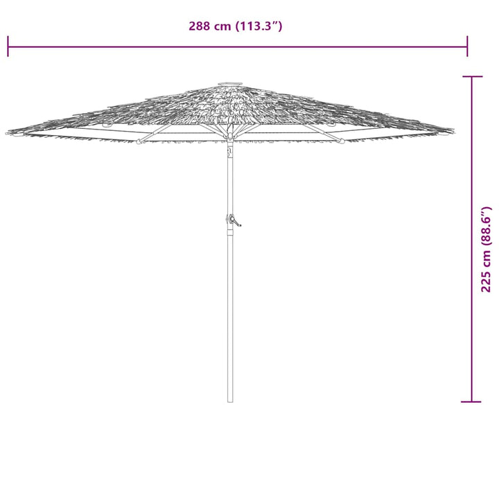 haveparasol med stålstang 288x288x225 cm blå