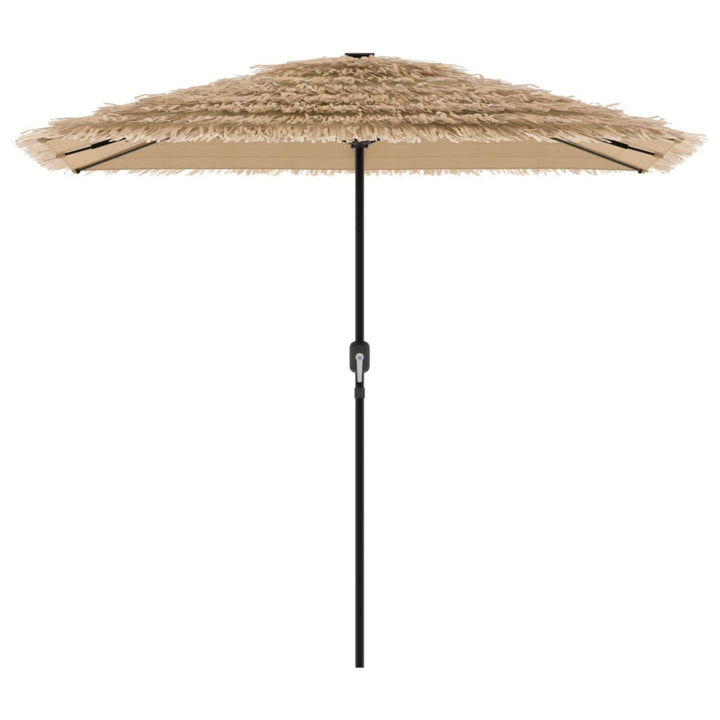 haveparasol med LED-lys og stålstang 248x248x248 cm brun