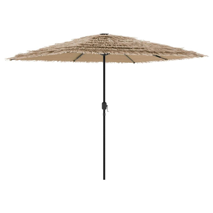 haveparasol med LED-lys og stålstang 248x248x248 cm brun