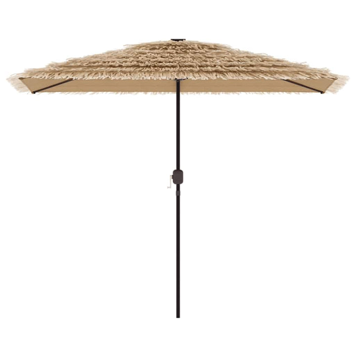 haveparasol med LED-lys og stålstang 300x200x250 cm brun