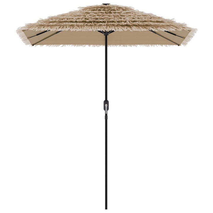haveparasol med LED-lys og stålstang 300x200x250 cm brun