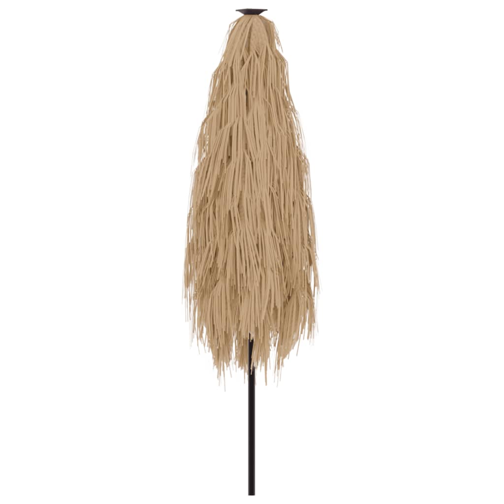 haveparasol med LED-lys og stålstang 388x388x248 cm brun