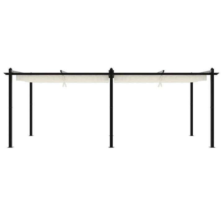 pavillon med sammenrulleligt tag 3x6 m aluminium cremefarvet