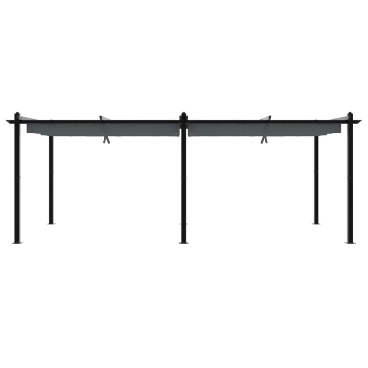 pavillon med sammenrulleligt tag 3x6 cm aluminium antracitgrå