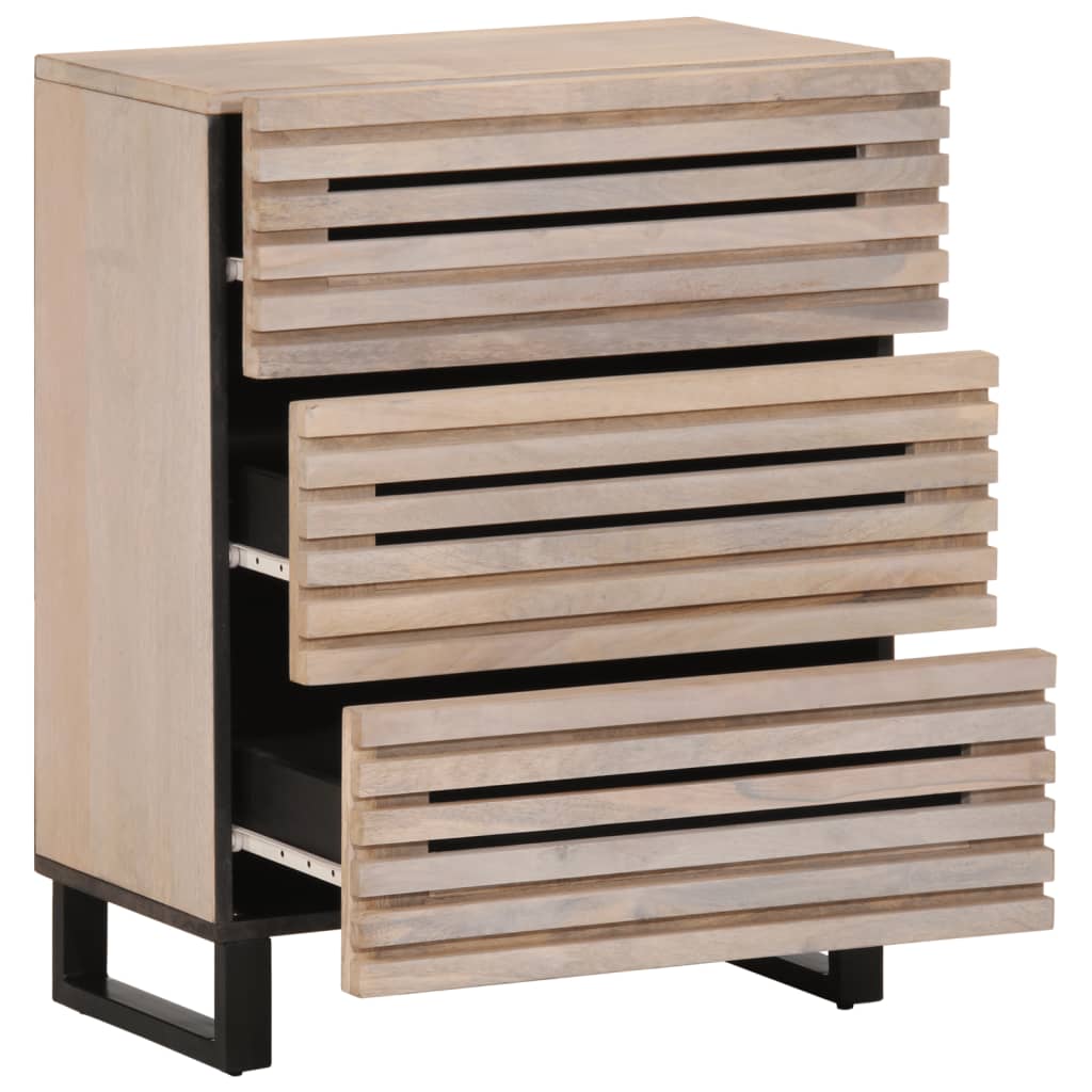 skænk 60x34x75 cm massivt mangotræ hvid