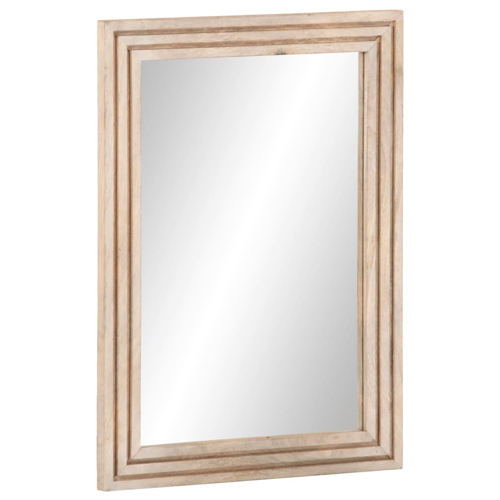 badeværelsesspejl 50x70 cm massivt mangotræ og glas