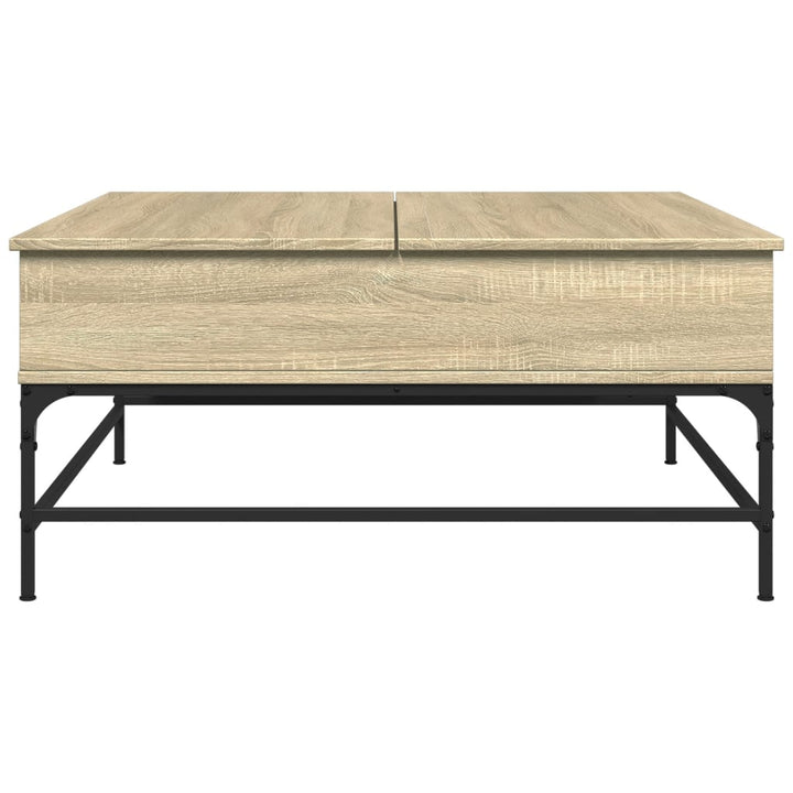 sofabord 95x95x45 cm konstrueret træ og metal sonoma-eg