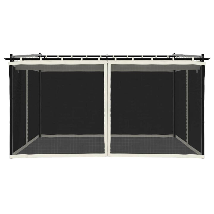 pavillon 4x3m mesh-vægge stål cremefarvet