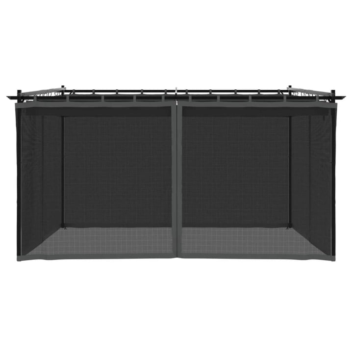 pavillon 4x3 m mesh-vægge stål antracitgrå
