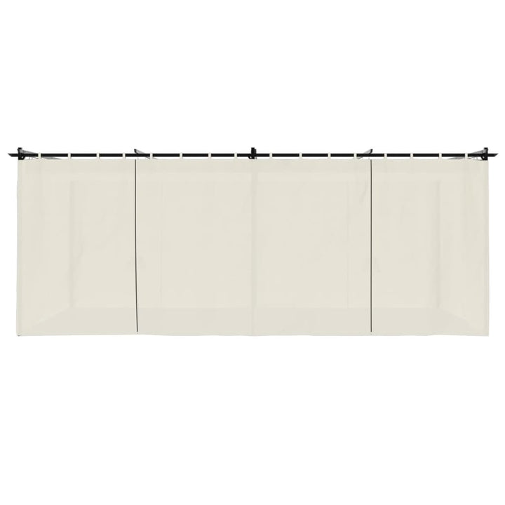 pavillon 6x3 m med gardiner stål cremefarvet