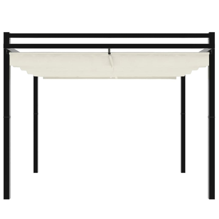 pavillon med sammenrulleligt tag 3x3 cm aluminium cremefarvet