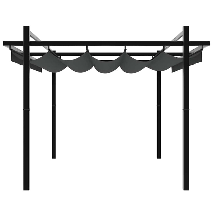 pavillon med sammenrulleligt tag 3x3 cm aluminium antracitgrå