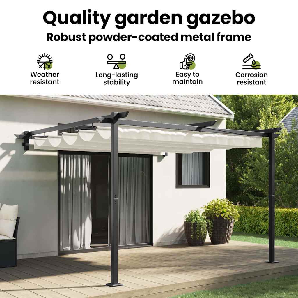 Pavillon 300 x 300 x 200 cm Cremefarvet Polyester