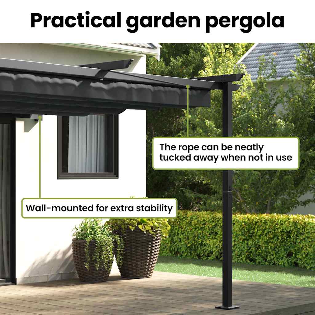 Pavillon 300 x 300 x 200 cm Antracit Polyester