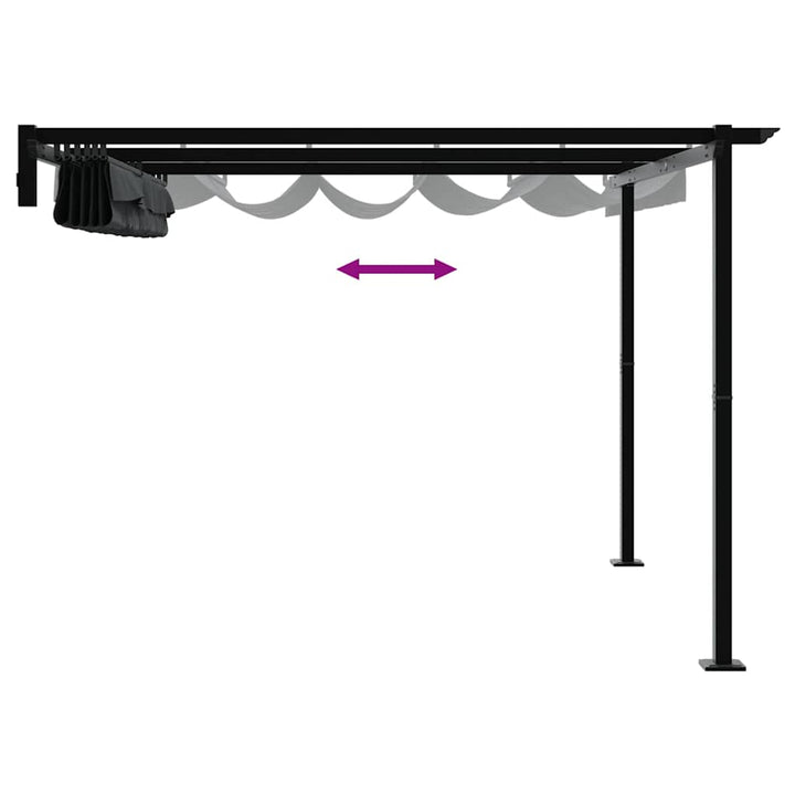 Pavillon 300 x 300 x 200 cm Antracit Polyester