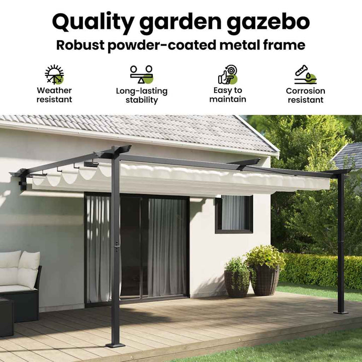 Pavillon 400 x 300 x 200 cm Cremefarvet Polyester