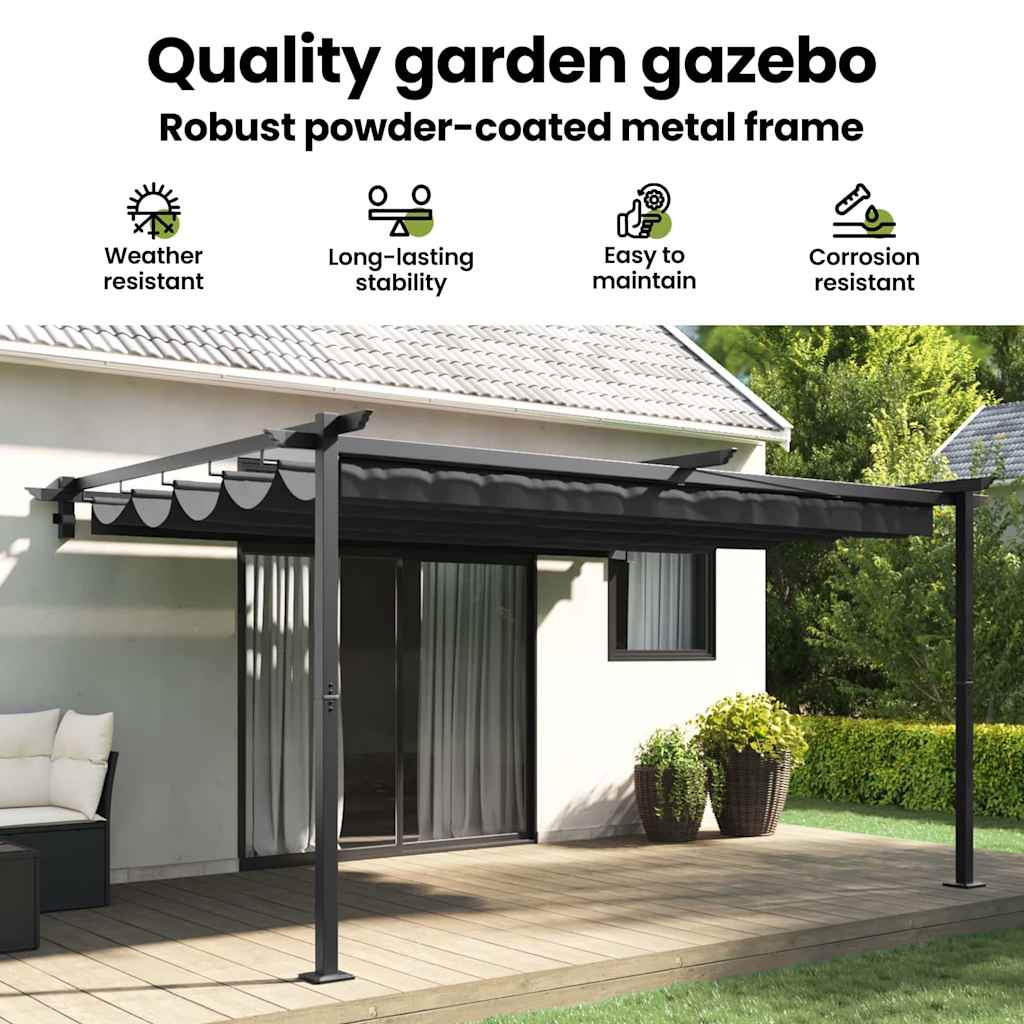 Pavillon 400 x 300 x 200 cm Antracit Polyester