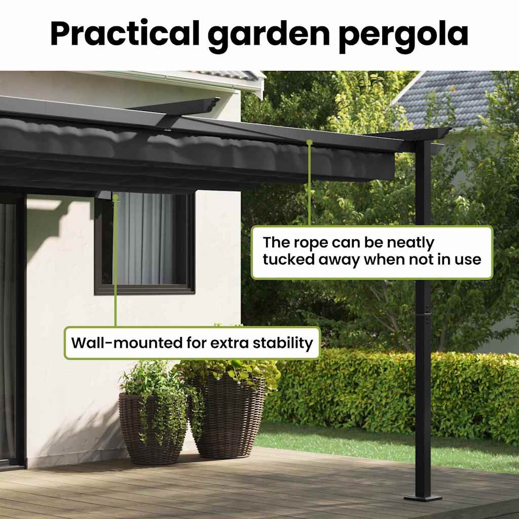 Pavillon 400 x 300 x 200 cm Antracit Polyester
