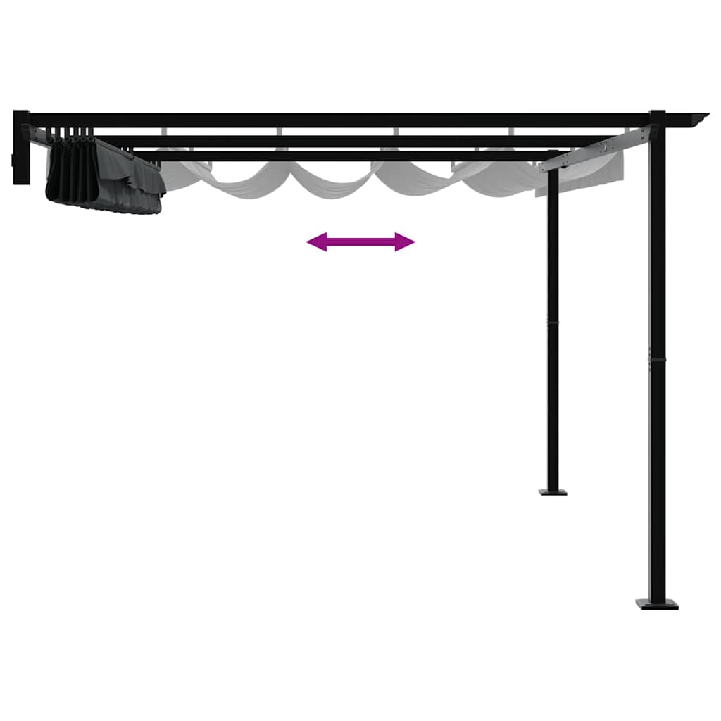 Pavillon 400 x 300 x 200 cm Antracit Polyester