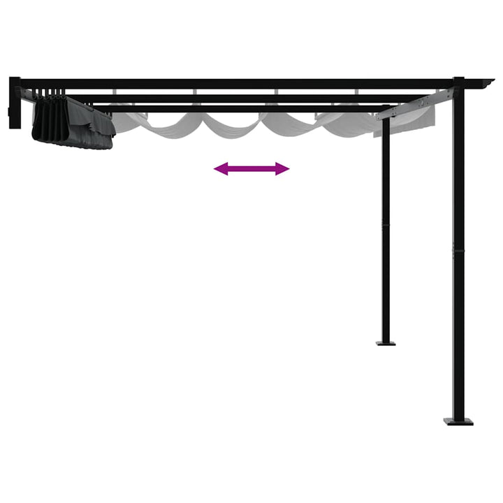 Pavillon 400 x 300 x 200 cm Antracit Polyester
