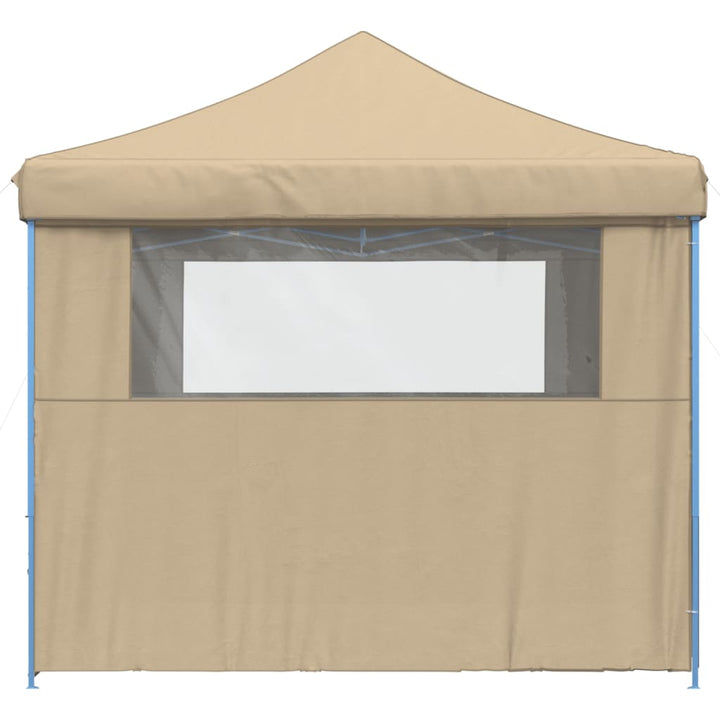 foldbart pop-up festtelt med 4 sidevægge beige