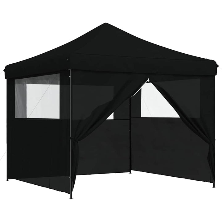 foldbart pop-up festtelt med 4 sidevægge sort