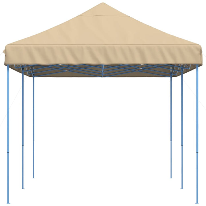 foldbart pop up-festtelt 580x292x315 cm beige