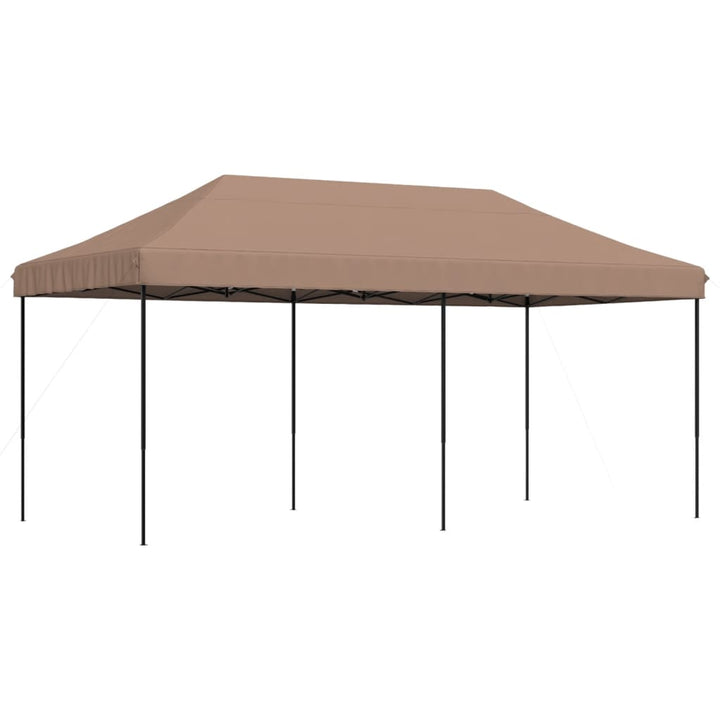 foldbart pop up-festtelt 580x292x315 cm brun