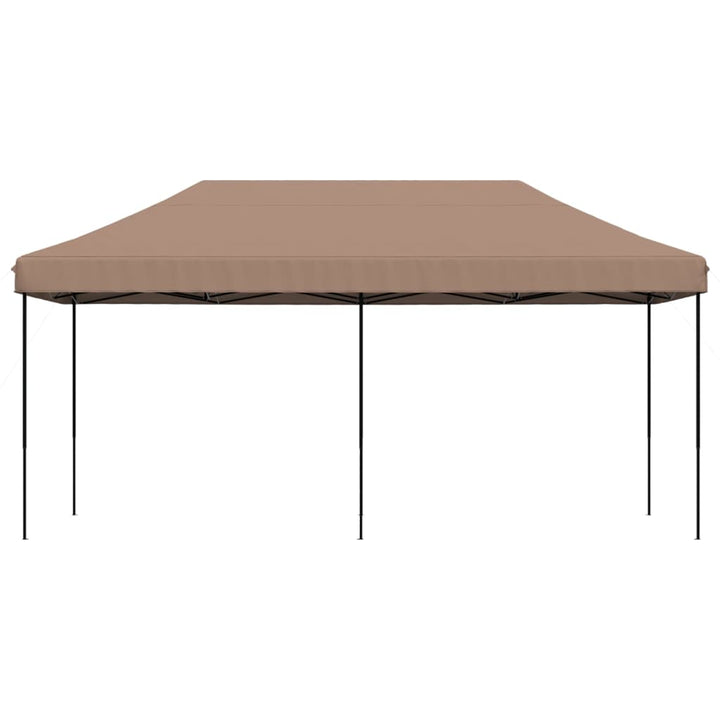 foldbart pop up-festtelt 580x292x315 cm brun