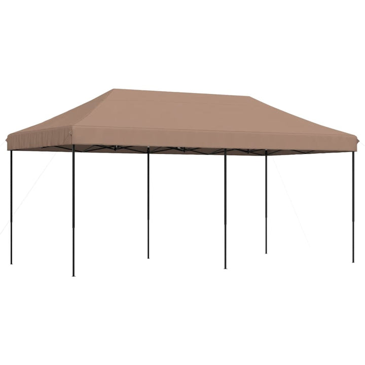 foldbart pop up-festtelt 580x292x315 cm brun
