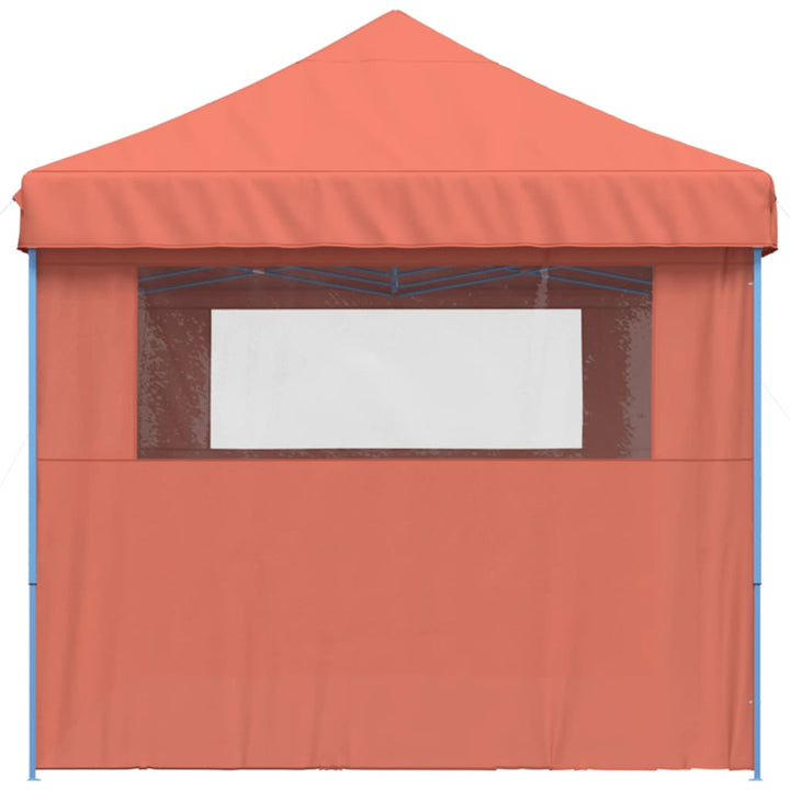foldbart pop-up festtelt med 3 sidevægge terracotta