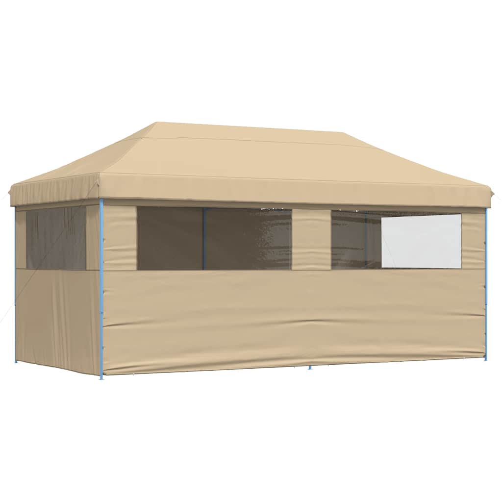 foldbart pop-up festtelt med 4 sidevægge beige