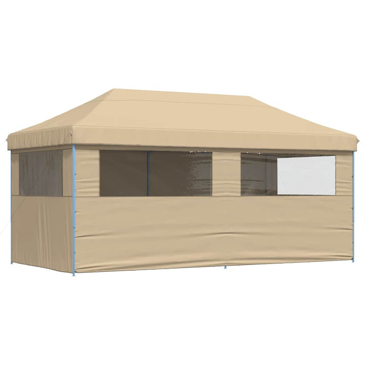 foldbart pop-up festtelt med 4 sidevægge beige