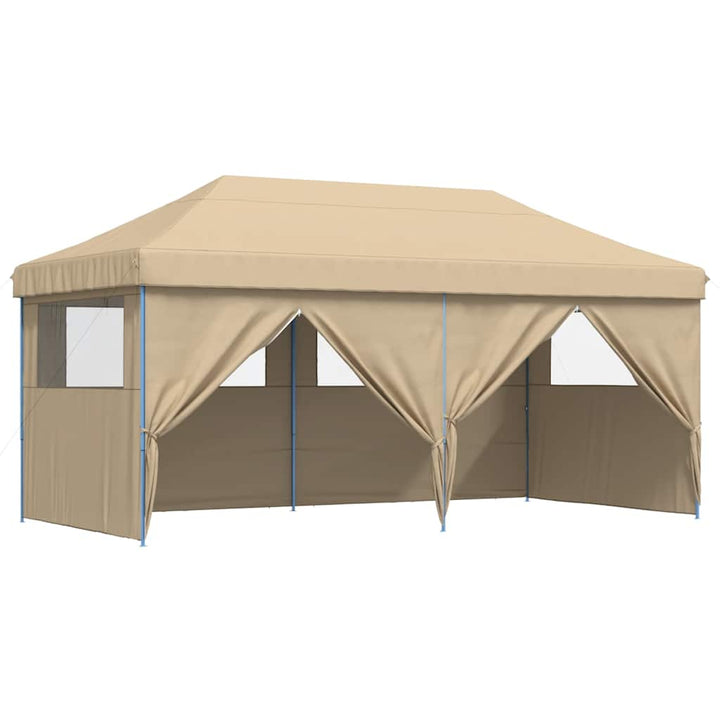 foldbart pop-up festtelt med 4 sidevægge beige