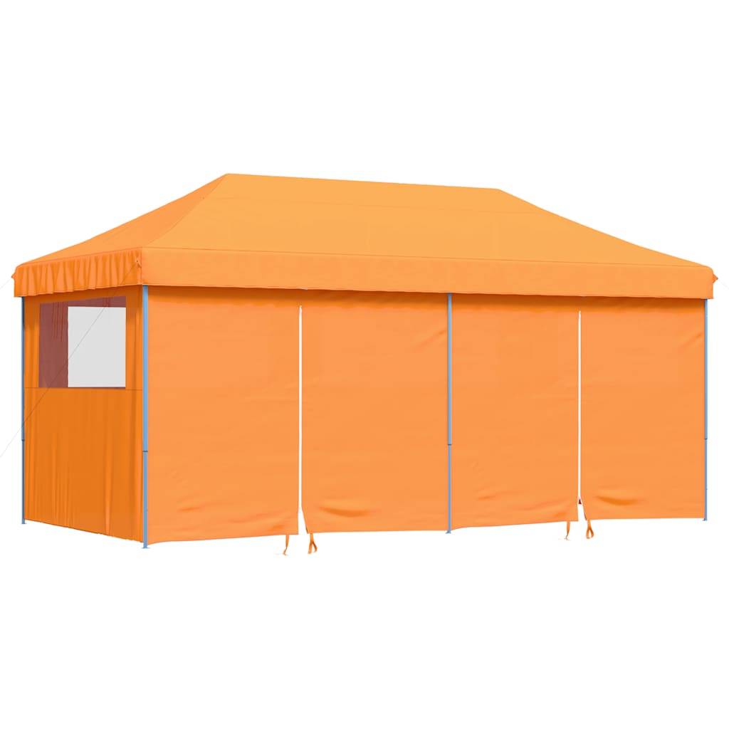 foldbart pop-up festtelt med 4 sidevægge orange