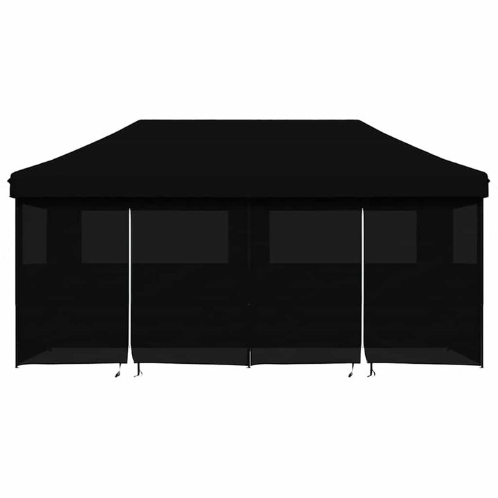 foldbart pop-up festtelt med 4 sidevægge sort