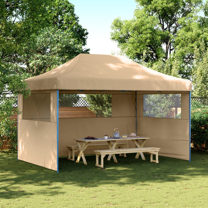 Party Tent 440 x 292 x 315 cm Beige med blå ramme