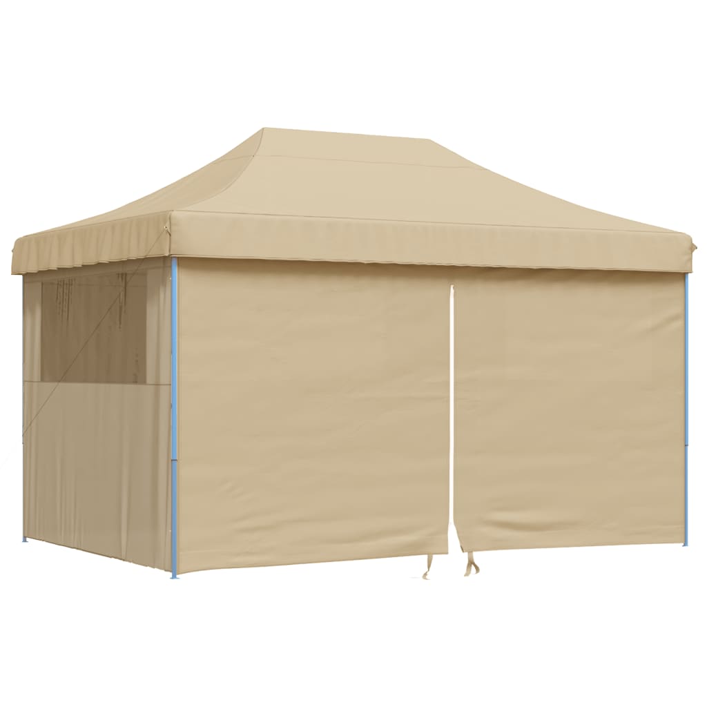 foldbart pop-up festtelt med 4 sidevægge beige