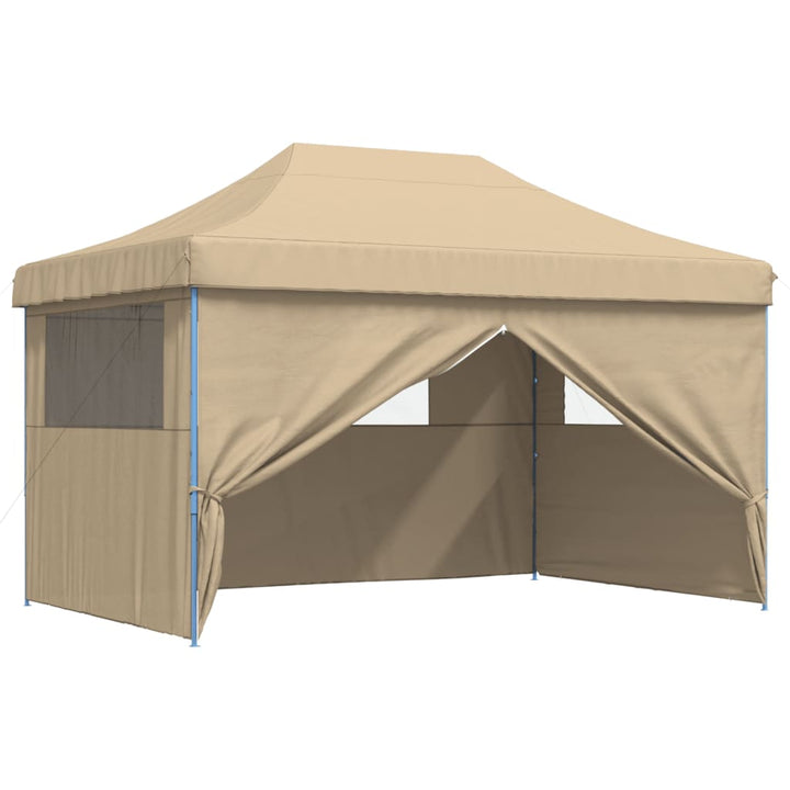 foldbart pop-up festtelt med 4 sidevægge beige