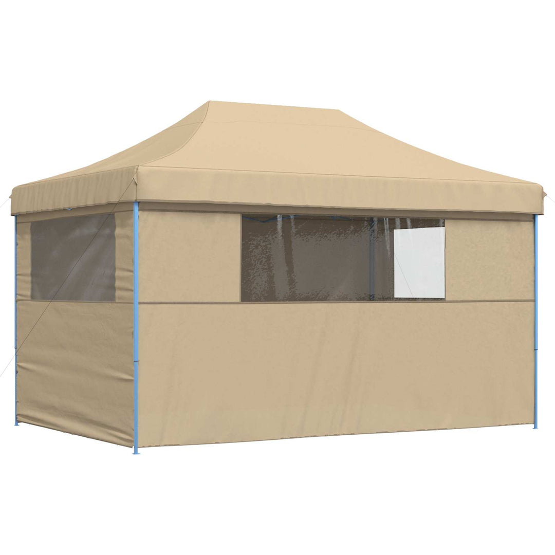 foldbart pop-up festtelt med 4 sidevægge beige