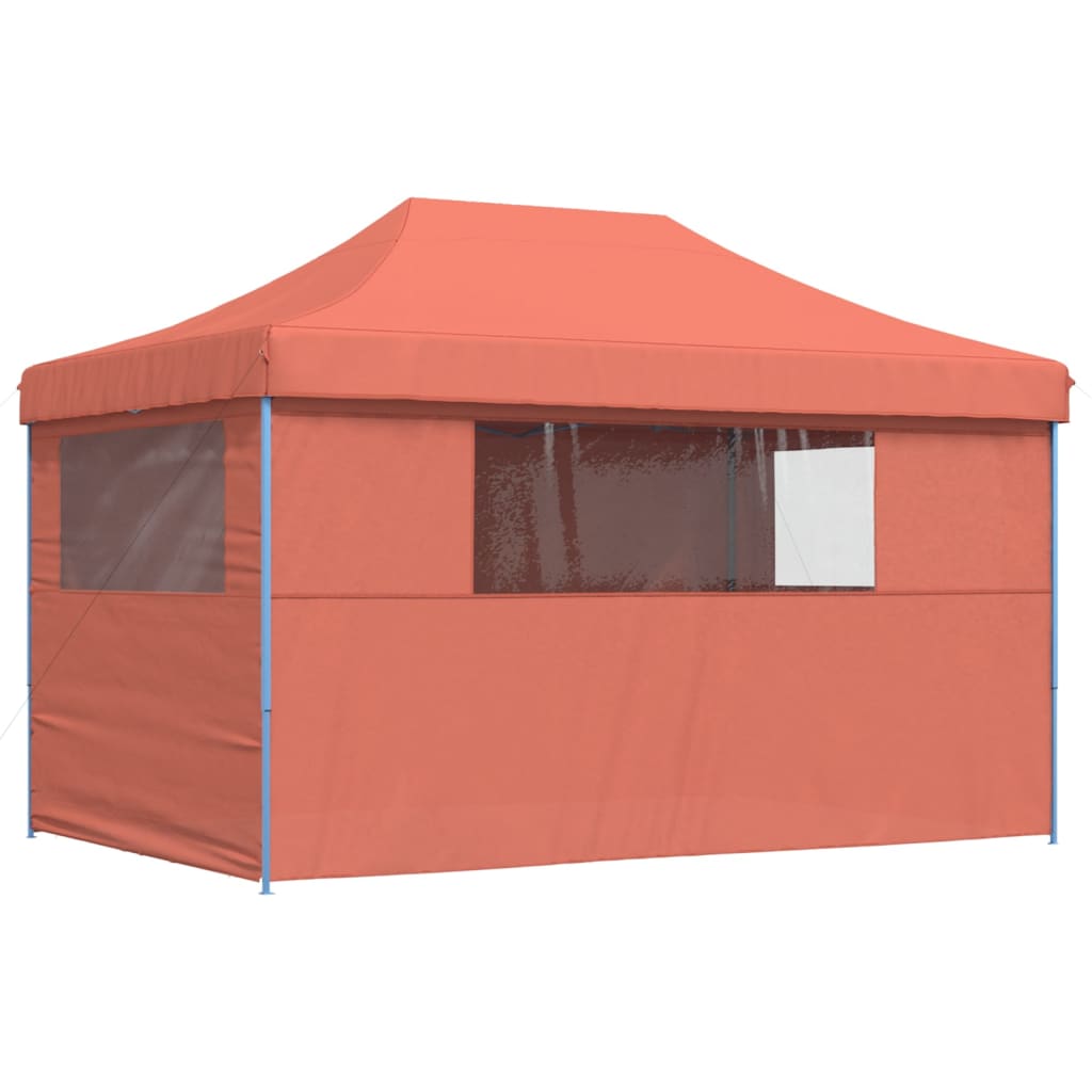 foldbart pop-up festtelt med 4 sidevægge terracotta