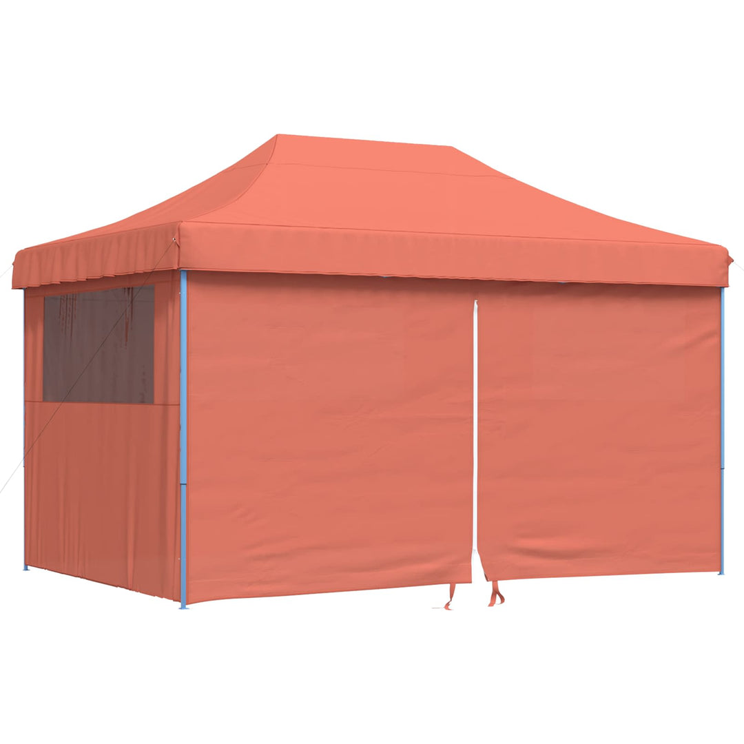 foldbart pop-up festtelt med 4 sidevægge terracotta