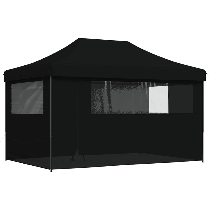 foldbart pop-up festtelt med 4 sidevægge sort