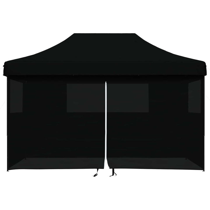 foldbart pop-up festtelt med 4 sidevægge sort
