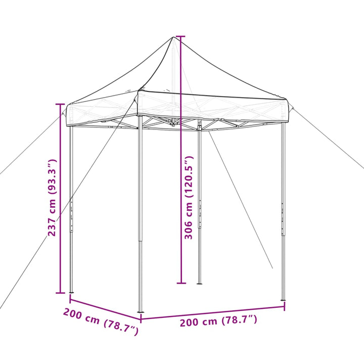pop op-festtelt 200x200x315 cm foldbart beige