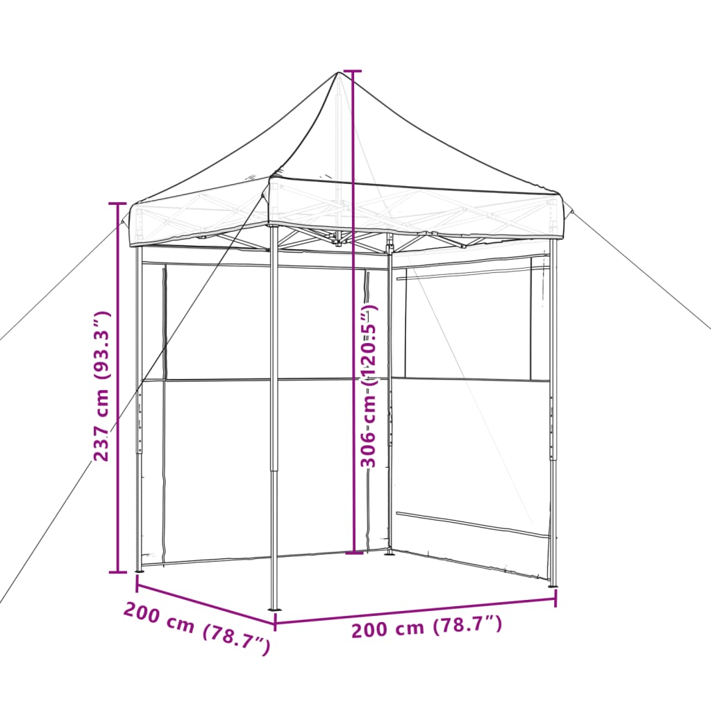 foldbart pop-up festtelt med 2 sidevægge grøn
