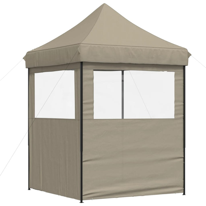 foldbart pop up-festtelt med 2 sidevægge gråbrun