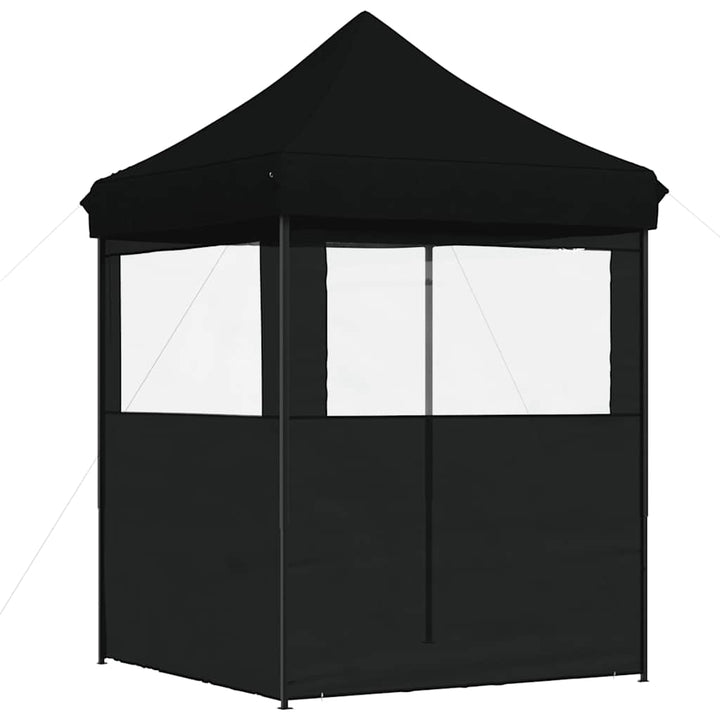foldbart pop-up festtelt med 2 sidevægge sort